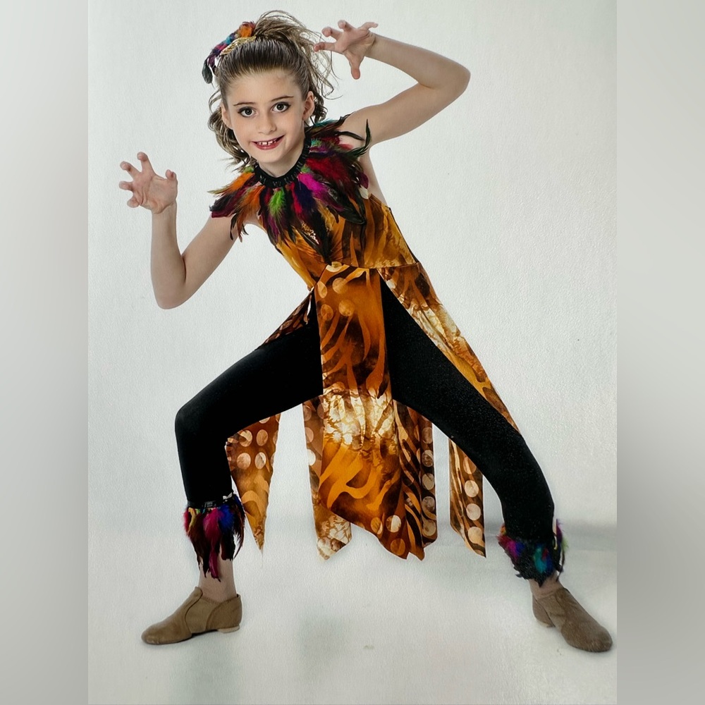 SPIRITUAL EXPRESSIONS Size Child Medium Gold White & Brown Halter Dance …